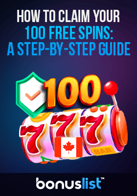 A casino reel with a check mark for describing ho to claim your 100 FS a step-by-step guide