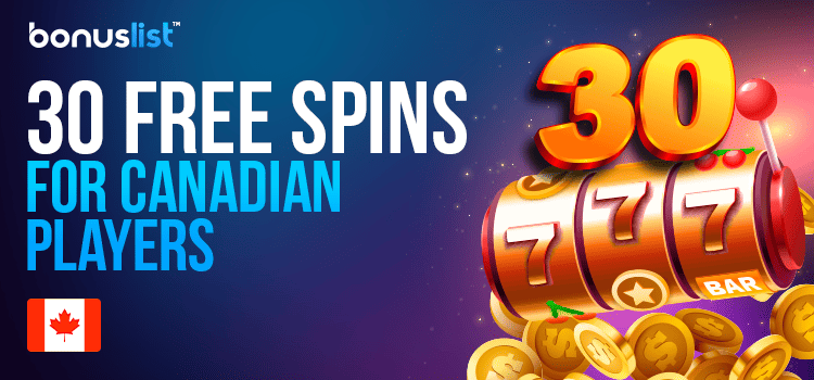 A golden spin reel with some gold coins for the best 30 free spins for Canadian players