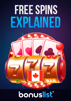 A casino reel with a deck of cards explains the free spins