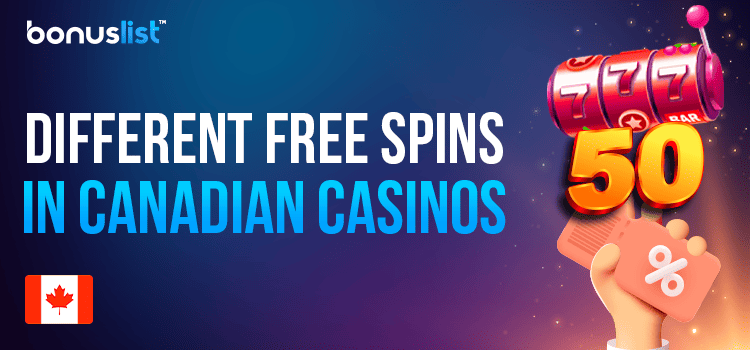 A hand is holding some coupons for different free spin offers at Canadian casinos