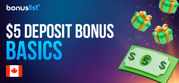 $5 dollar bill and gift box for deposit bonus basics