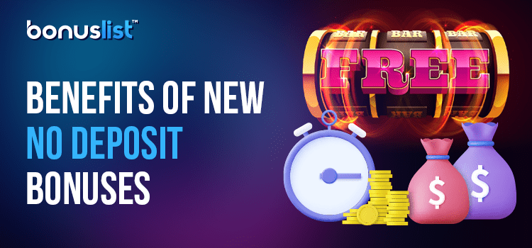 a free spin slot, clock, coins and money bags for benefits of new no-deposit casino bonuses
