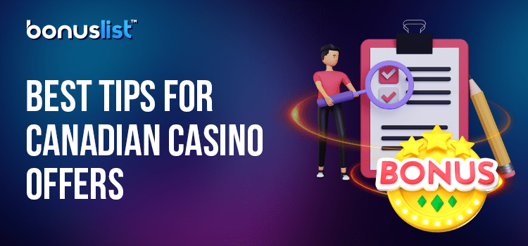 A person holding a clipboard with a bonus logo for the tips on finding the best online casino bonuses