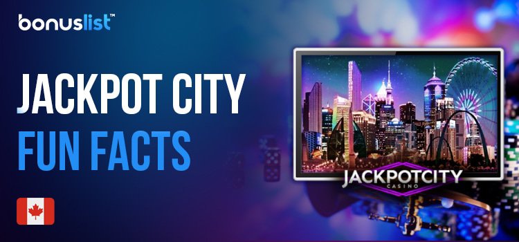 A futuristic lighting city with a Jackpot City casino logo for some fun facts about Jackpot City Casino