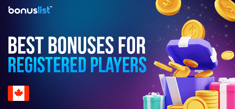 A few gift boxes with some gold coins for the best bonuses for registered players