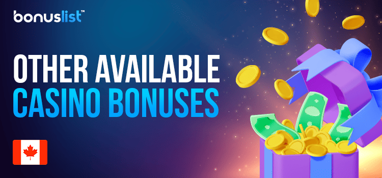 A box full of cash and coins for other available casino bonuses