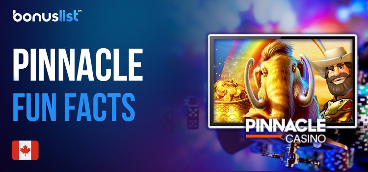 A person with an Elephant, gold coins and a Pinnacle casino logo for some fun facts about Pinnacle Casino