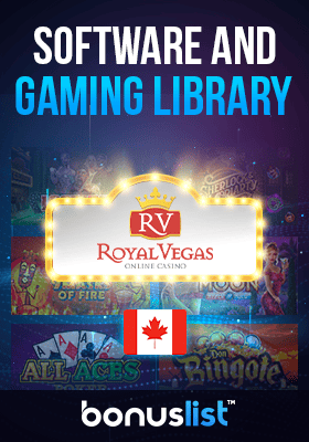 Different games being shown that are available in Royal Vegas Casino