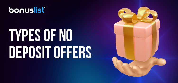 A hand is holding a gift box for different types of the new no deposit casino bonuses available to Ontario players