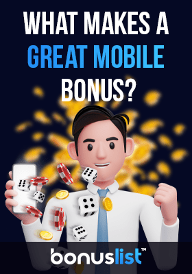 A person holding a mobile phone with different casino gaming items for mobile bonuses terms and conditions