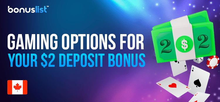 Some casino gaming items with a bundle of cash for gaming options for your $2 deposit bonus