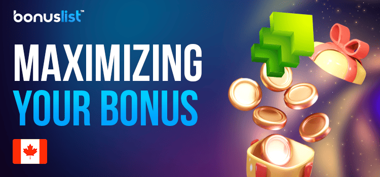 Gold chips coming out of the gift box for maximizing your bonus