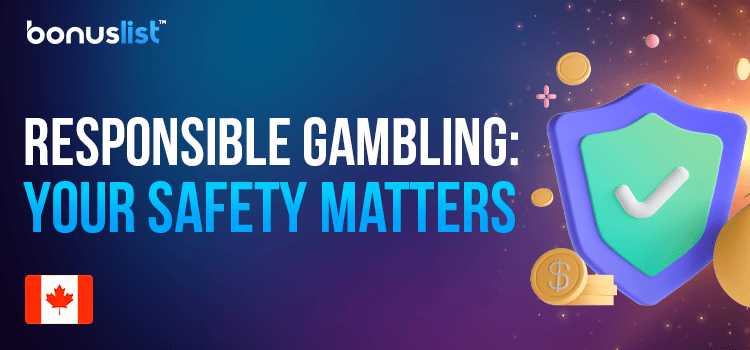 Shield with a check mark surrounded by gold chips with a dollar sign for your safety and responsible gambling