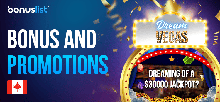 A promotional message in a jackpot for Dream Vegas casino bonus and promotions