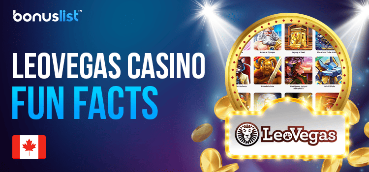 A golden hoop with photos of the games inside and around everything is gold chips for LeoVegas casino fun facts