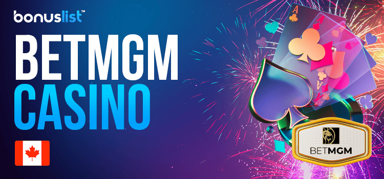 Some playing cards with a BetMGM Casino logo for the casino's overview and promotions