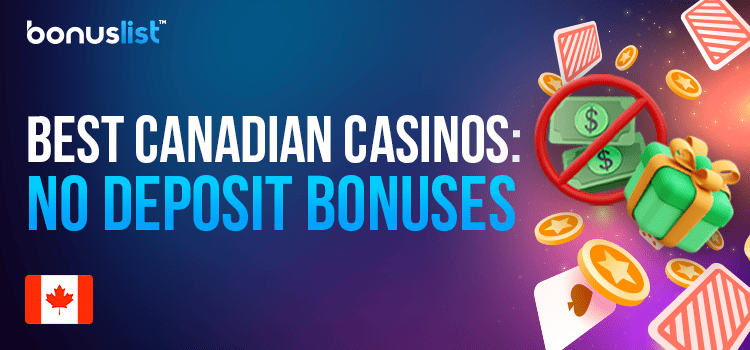 A bundle of cash, some playing cards, casino chips and a gift box for the best Canadian no deposit casinos